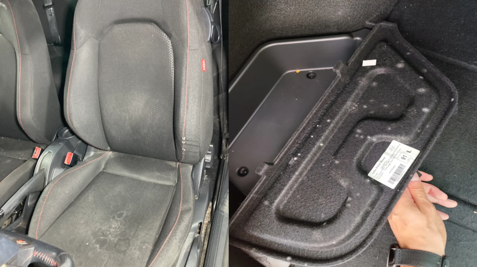 špinavé auto a zápach v aute